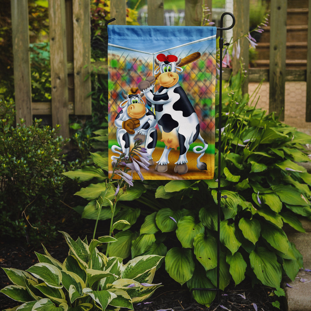Cow playing Baseball Flag Garden Size  the-store.com.