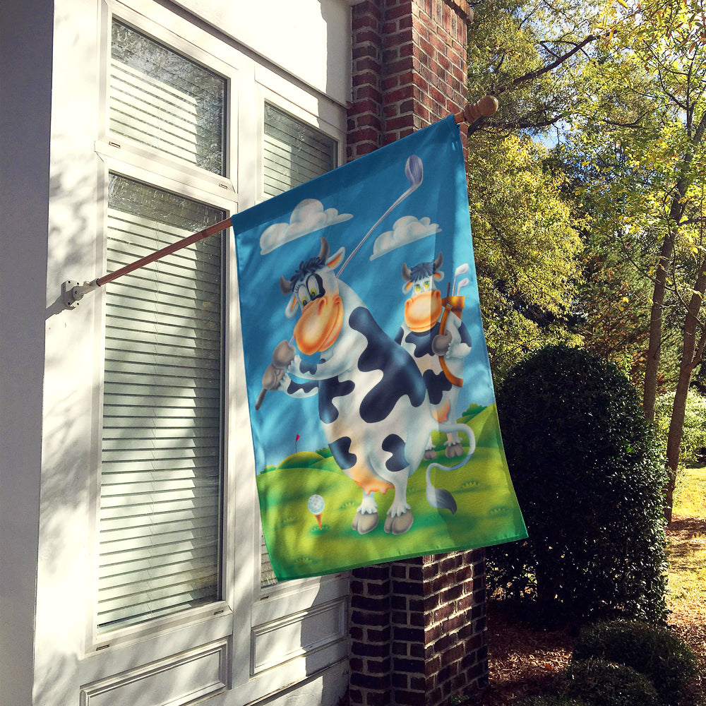 Cow playing Golf Flag Canvas House Size APH0535CHF  the-store.com.