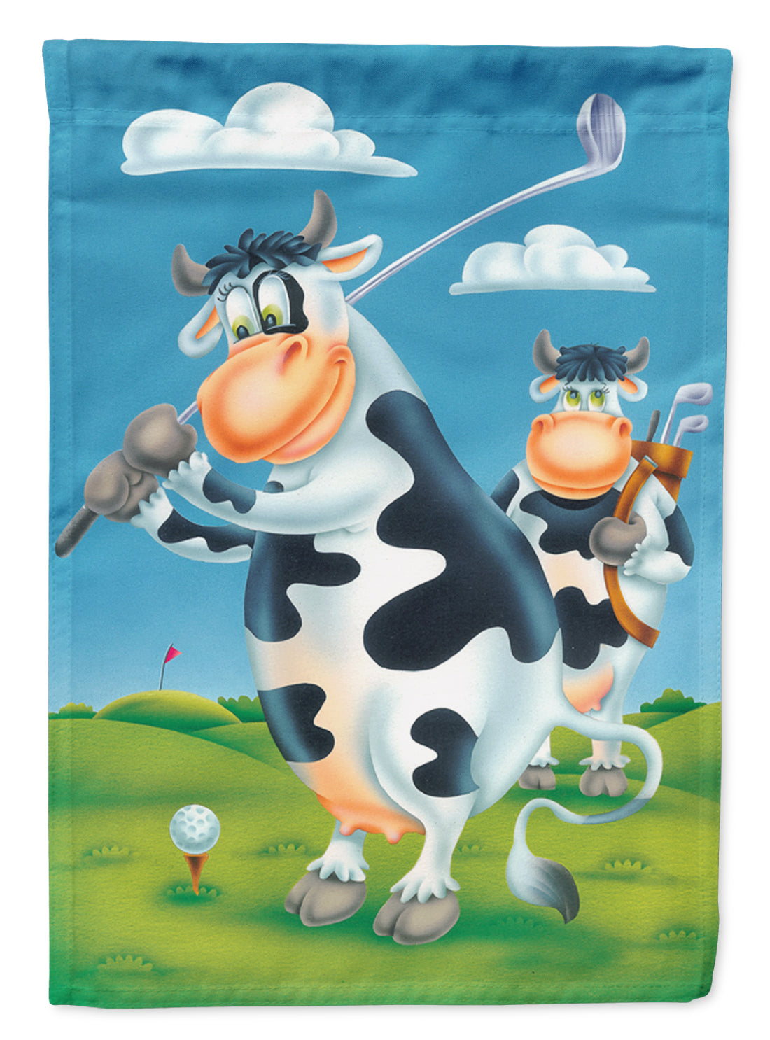 Cow playing Golf Flag Garden Size APH0535GF  the-store.com.