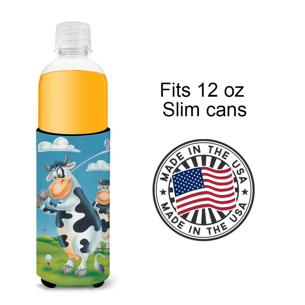 Cow playing Golf  Ultra Beverage Insulators for slim cans APH0535MUK