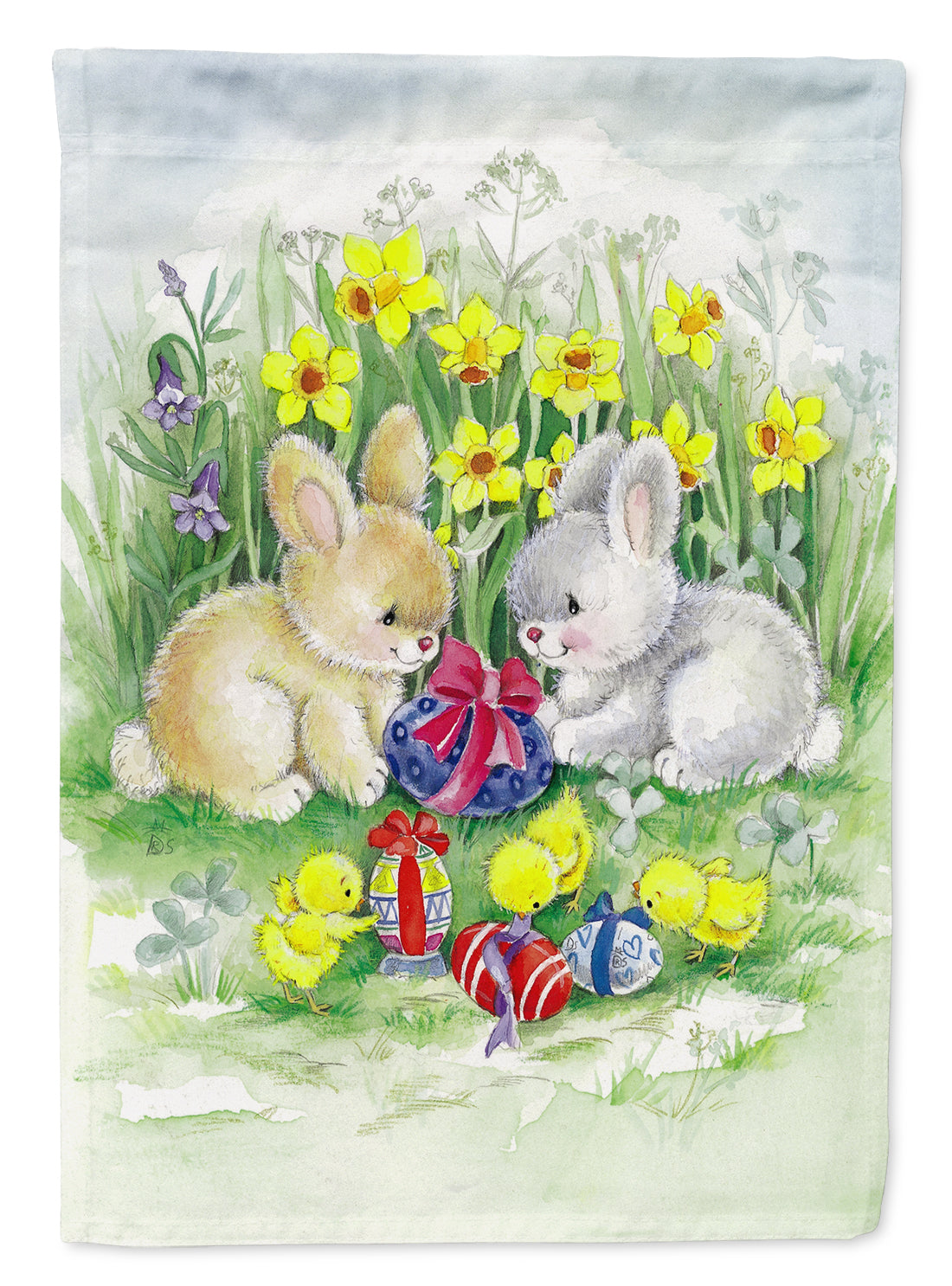 Easter Bunnies with Eggs Flag Garden Size APH0684GF  the-store.com.