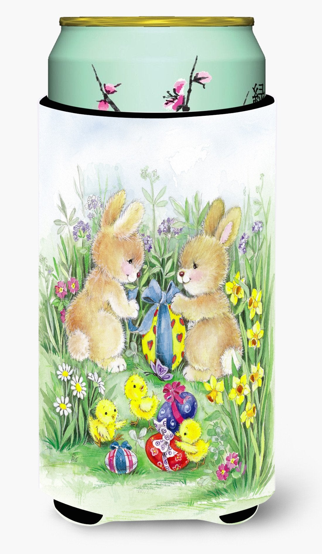 Brown Easter Bunnies with Eggs Tall Boy Beverage Insulator Hugger APH0685TBC by Caroline's Treasures