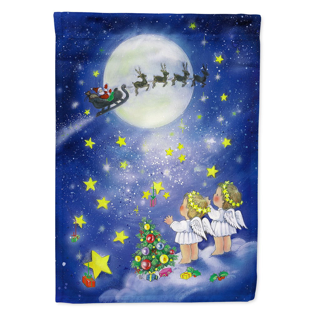 Angels watching Santa Claus Flag Canvas House Size APH0690CHF  the-store.com.