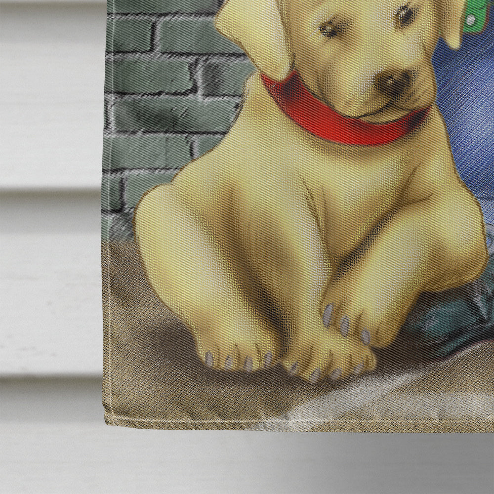 Teddy Bear and his Lab Flag Canvas House Size APH0856CHF