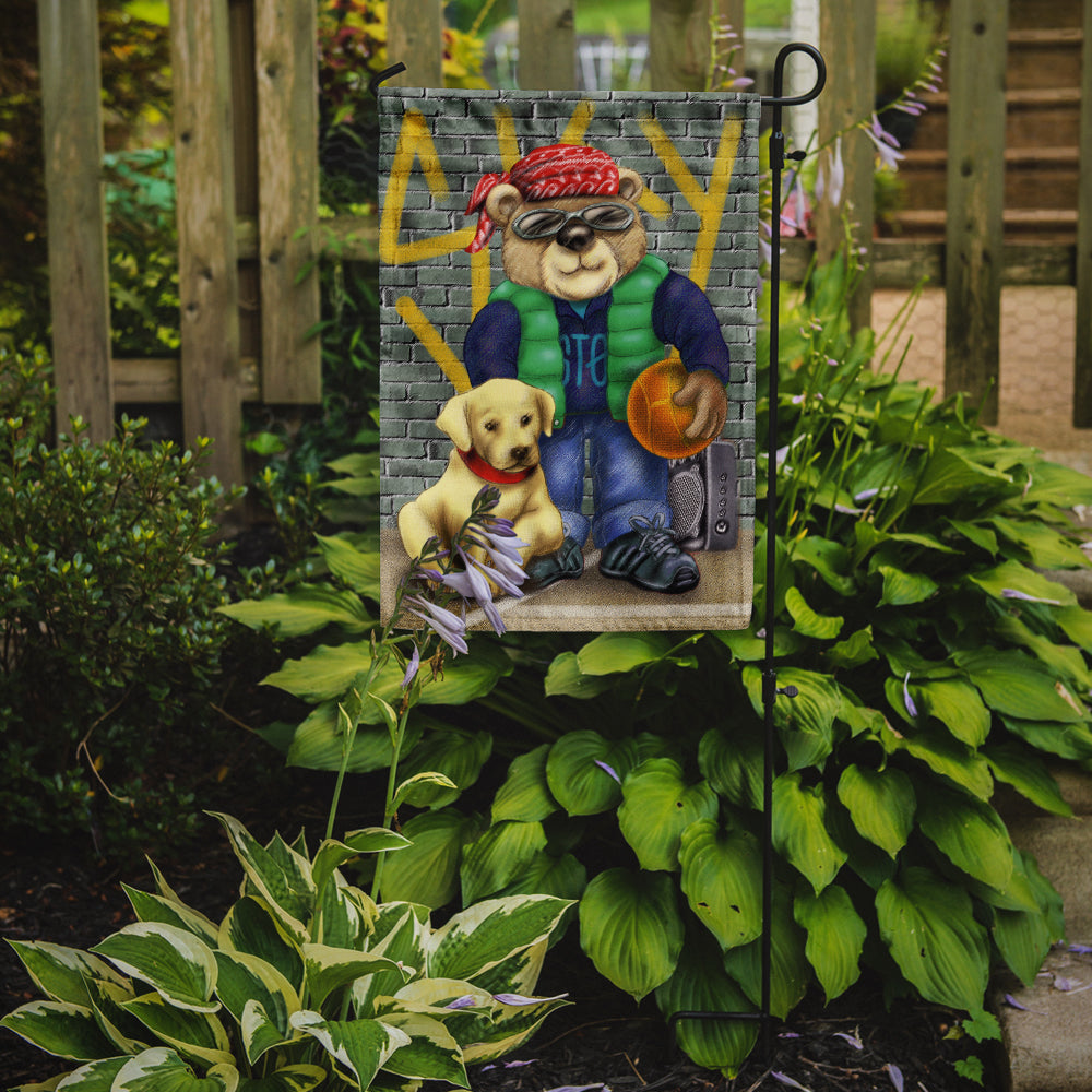 Caroline's Treasures Teddy Bear and his Lab Garden Flag - Outdoor Decorative Yard Flag