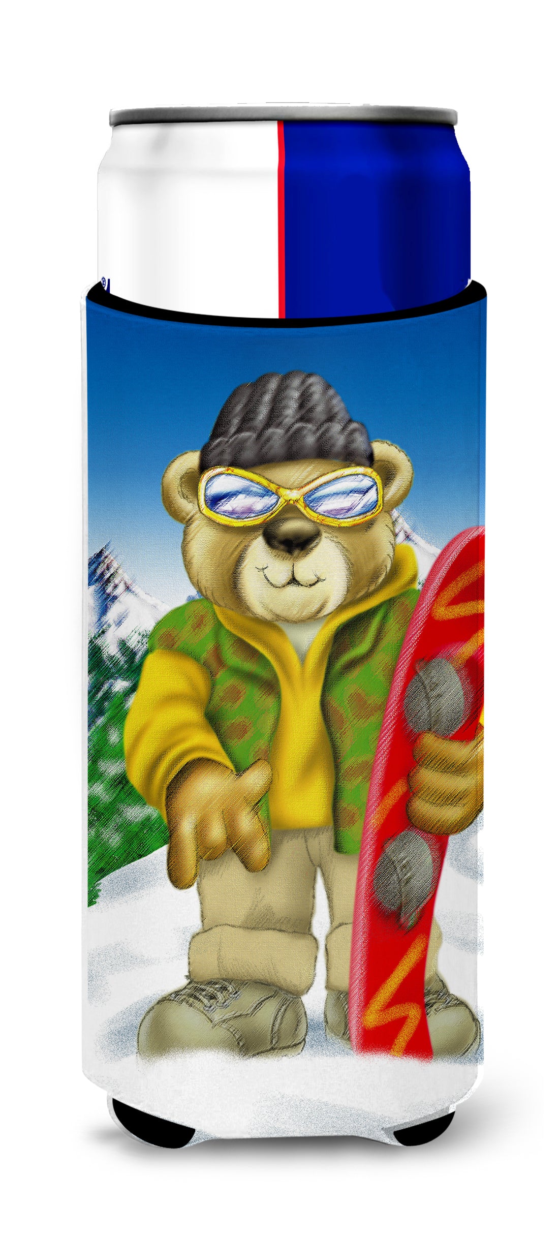 Teddy Bear Snowboarding  Ultra Beverage Insulators for slim cans APH0857MUK  the-store.com.