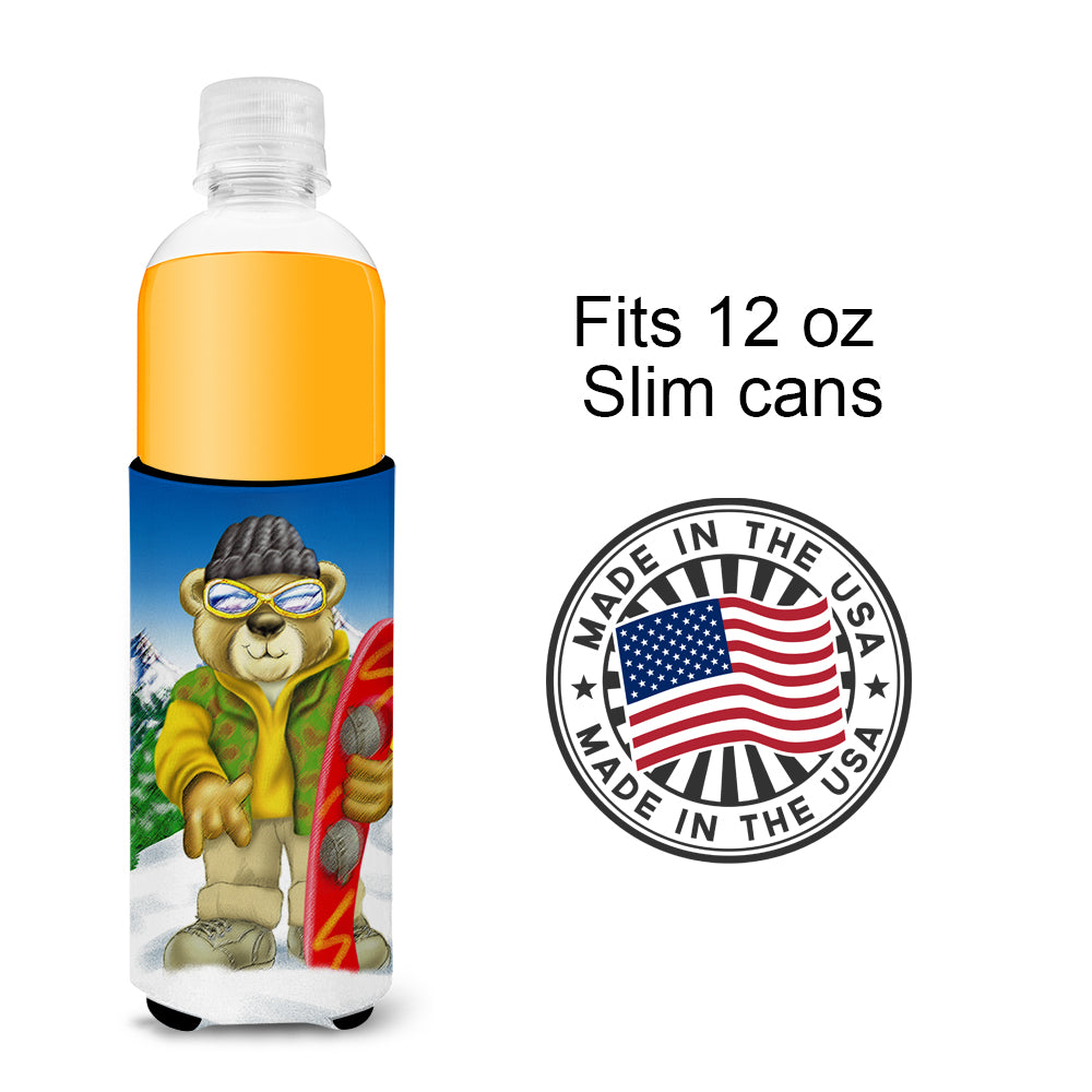 Teddy Bear Snowboarding Michelob Ultra Beverage Isolateurs pour canettes minces APH0857MUK