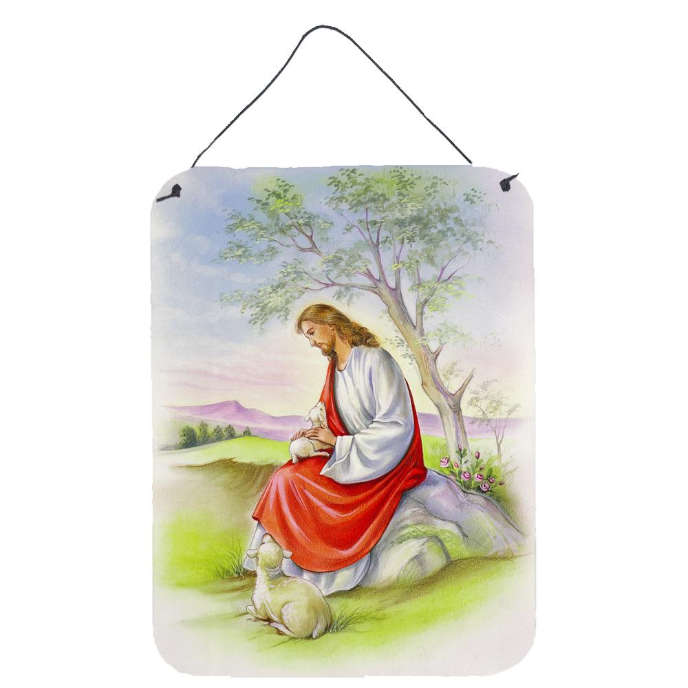 Jesus with Lamb Wall or Door Hanging Prints APH0920DS1216 by Caroline's Treasures