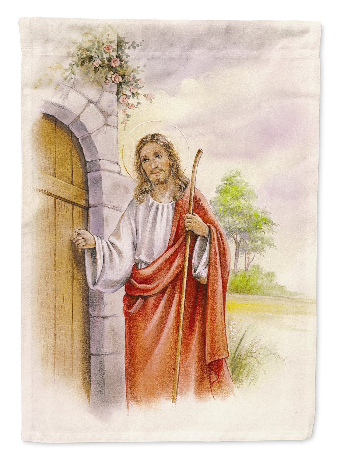 Jesus Knocking at the Door Flag Garden Size APH0922GF  the-store.com.