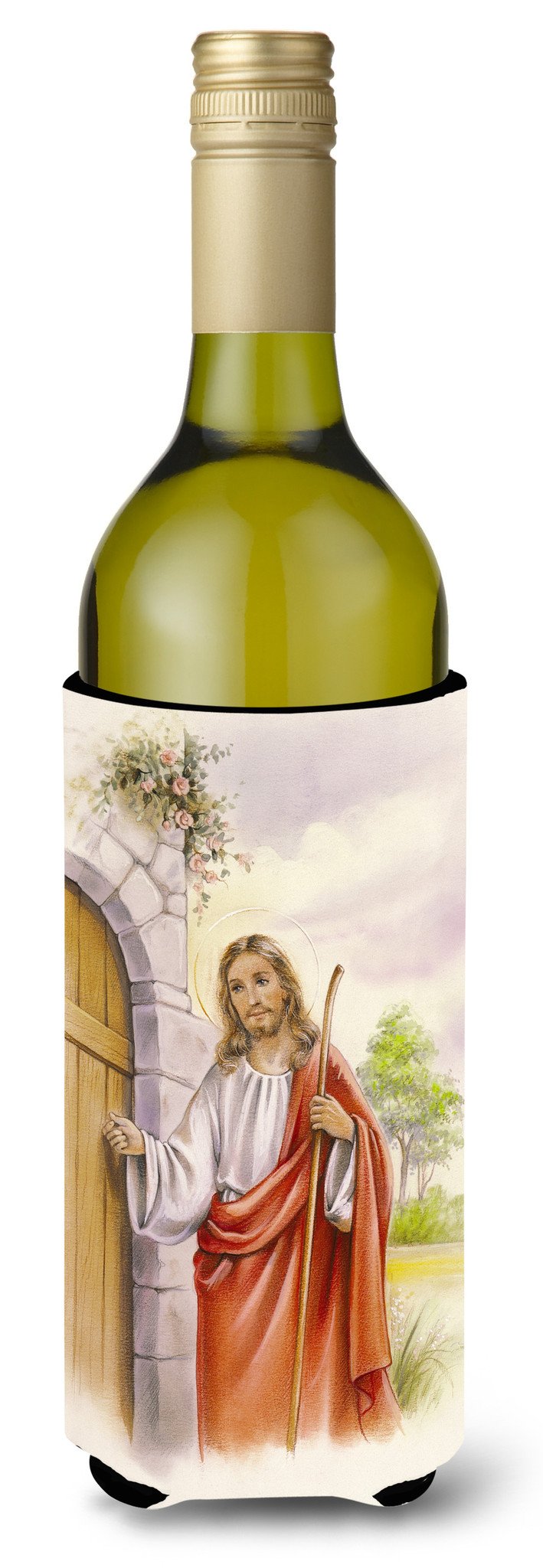 Jesus Knocking at the Door Wine Bottle Beverge Insulator Hugger APH0922LITERK by Caroline's Treasures
