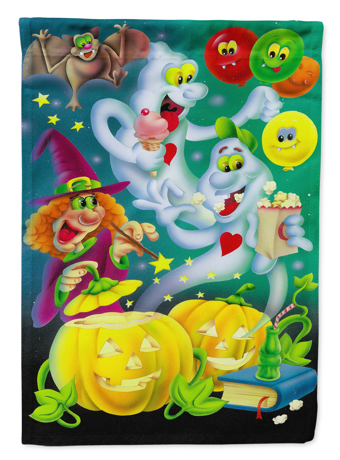 Witch Party with the Ghosts Halloween Flag Garden Size APH0932GF.