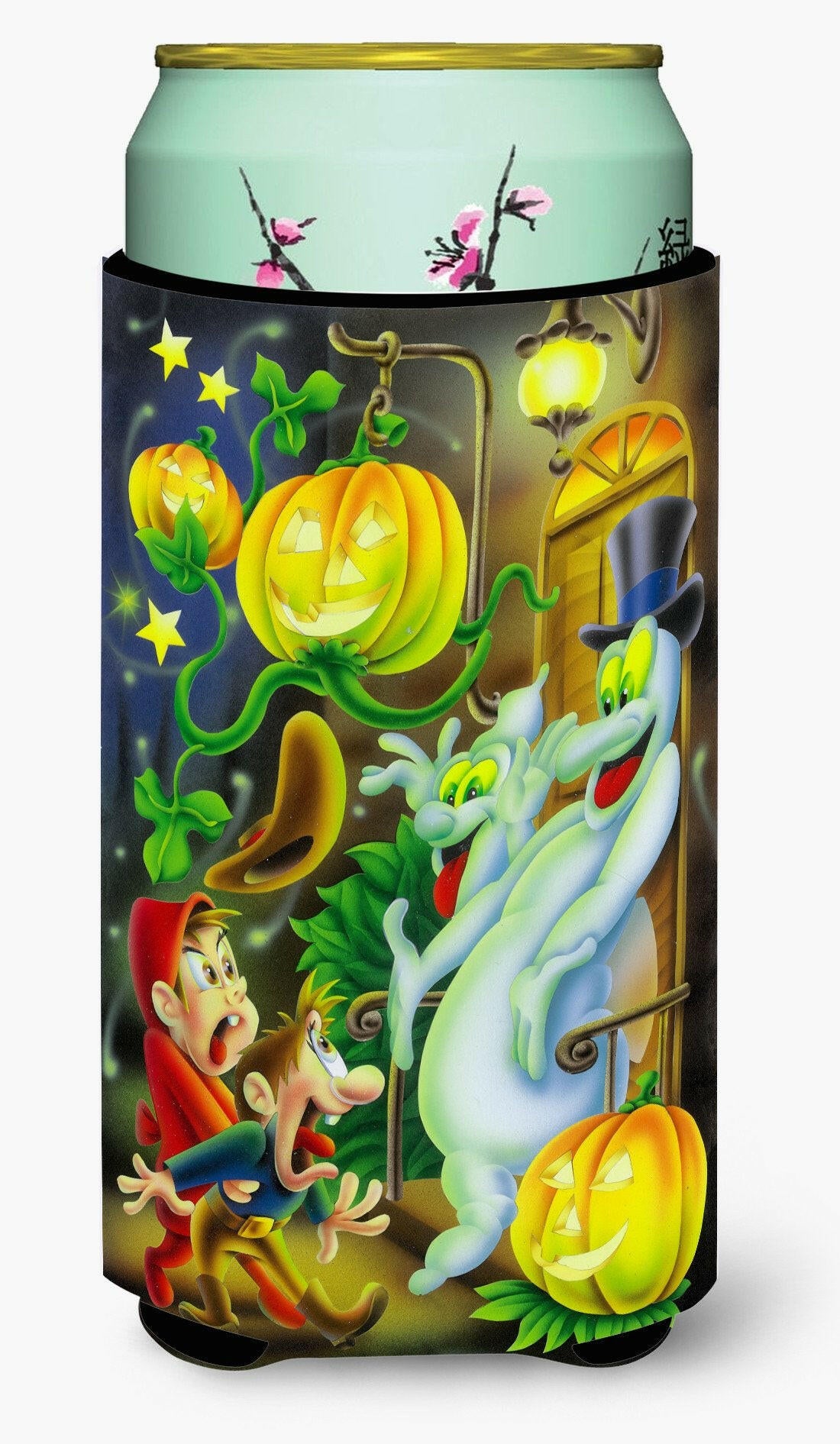 Scary Ghosts and Halloween Trick or Treaters Tall Boy Beverage Insulator Hugger APH0933TBC by Caroline's Treasures