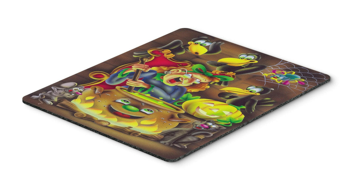 Witch and Crows Stirring it up Halloween Mouse Pad, Hot Pad or Trivet APH0934MP by Caroline&#39;s Treasures