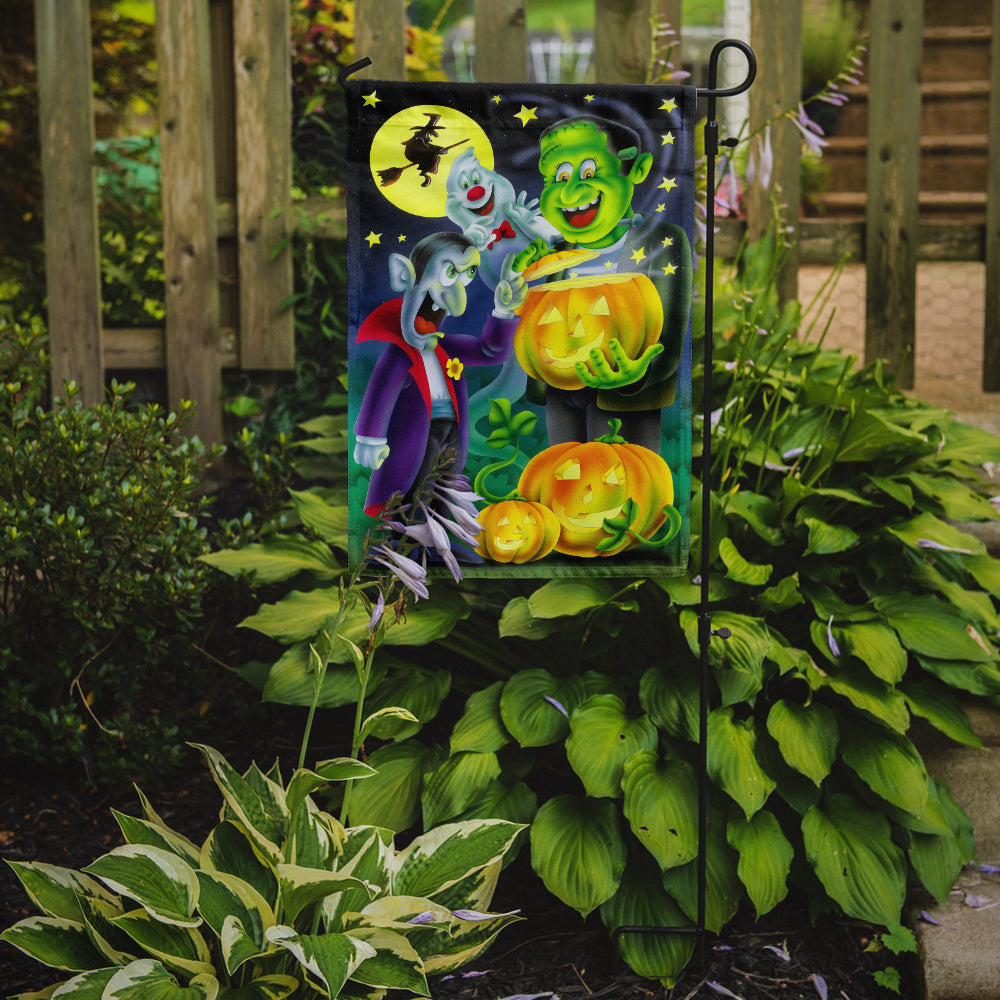 Halloween with Dracula and Frankenstein Flag Garden Size APH0935GF.