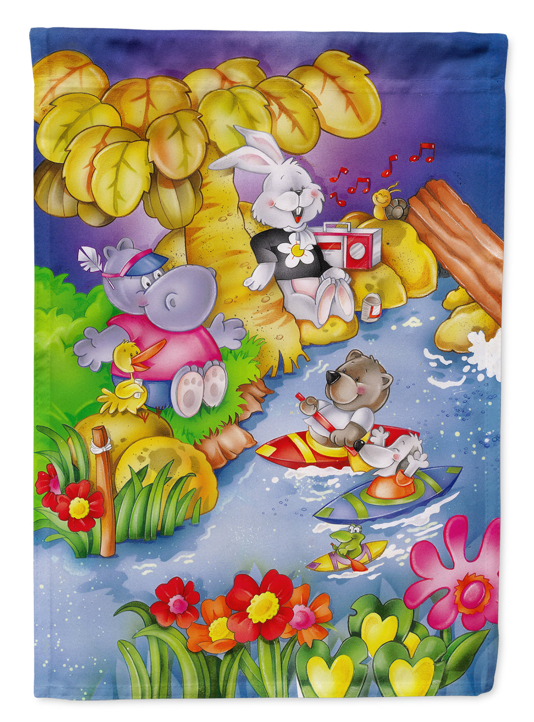 Animals Kayaking Flag Canvas House Size APH0978CHF