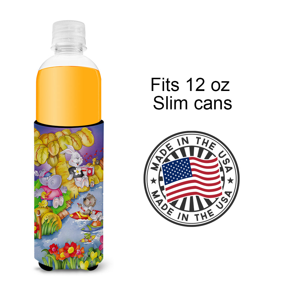 Animals Kayaking  Ultra Beverage Insulators for slim cans APH0978MUK