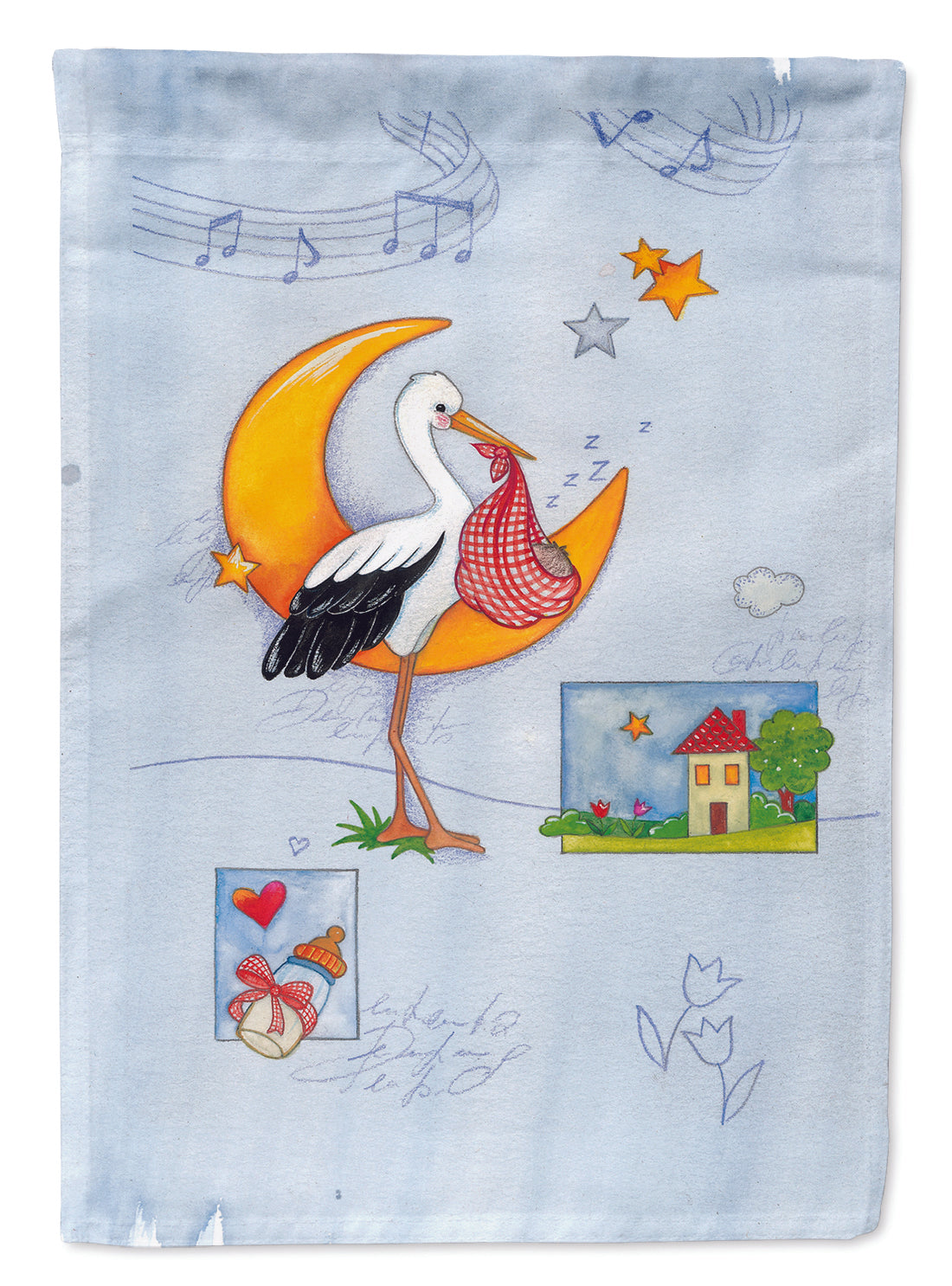 Expecting Stork bringing Baby Flag Garden Size APH1017GF  the-store.com.