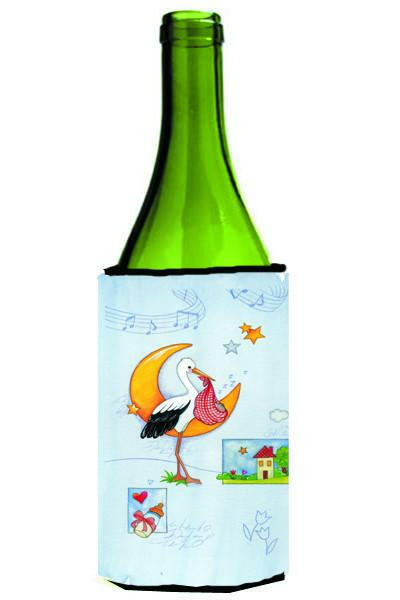 Expecting Stork bringing Baby Wine Bottle Beverage Insulator Hugger APH1017LITERK by Caroline&#39;s Treasures
