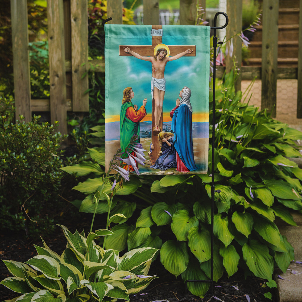 Jesus on the Cross Crucifixion Flag Garden Size APH1307GF  the-store.com.