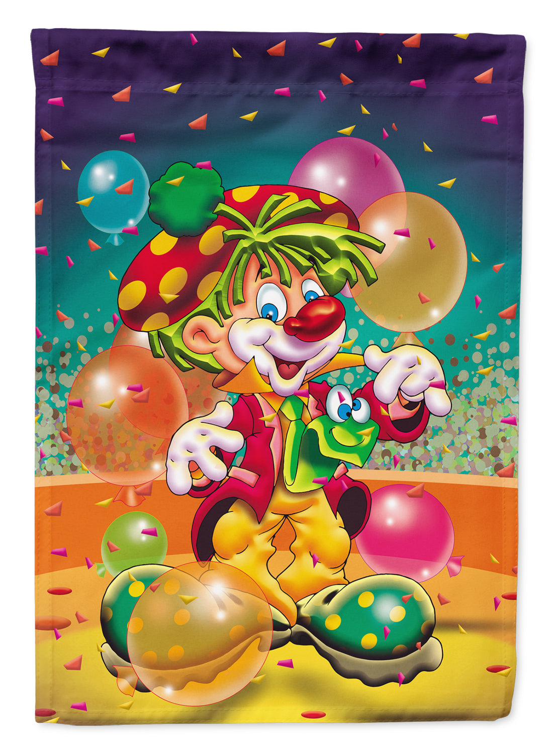 Happy Birthday Clown Flag Canvas House Size APH1662CHF  the-store.com.
