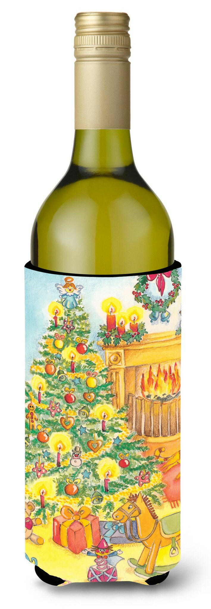 Toys around the Christmas Tree Wine Bottle Beverage Insulator Hugger APH2024LITERK by Caroline&#39;s Treasures