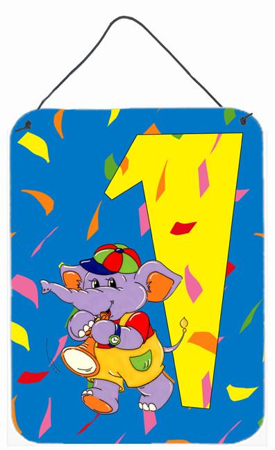 Happy 1st Birthday Age 1 Wall or Door Hanging Prints APH2161DS1216 by Caroline&#39;s Treasures