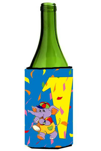Happy 1st Birthday Age 1 Wine Bottle Beverage Insulator Hugger APH2161LITERK by Caroline&#39;s Treasures