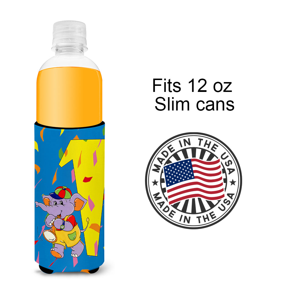 Happy 1st Birthday Age 1  Ultra Beverage Insulators for slim cans APH2161MUK  the-store.com.