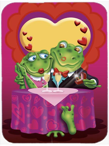 Frog Valentine's Day Date Glass Cutting Board Large APH2477LCB by Caroline's Treasures