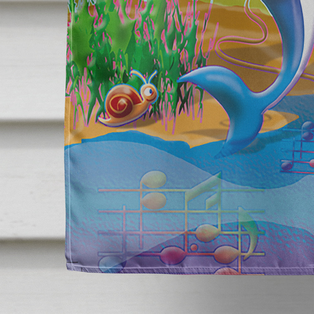 Dolphin's Playing Music Flag Canvas House Size APH2485CHF  the-store.com.