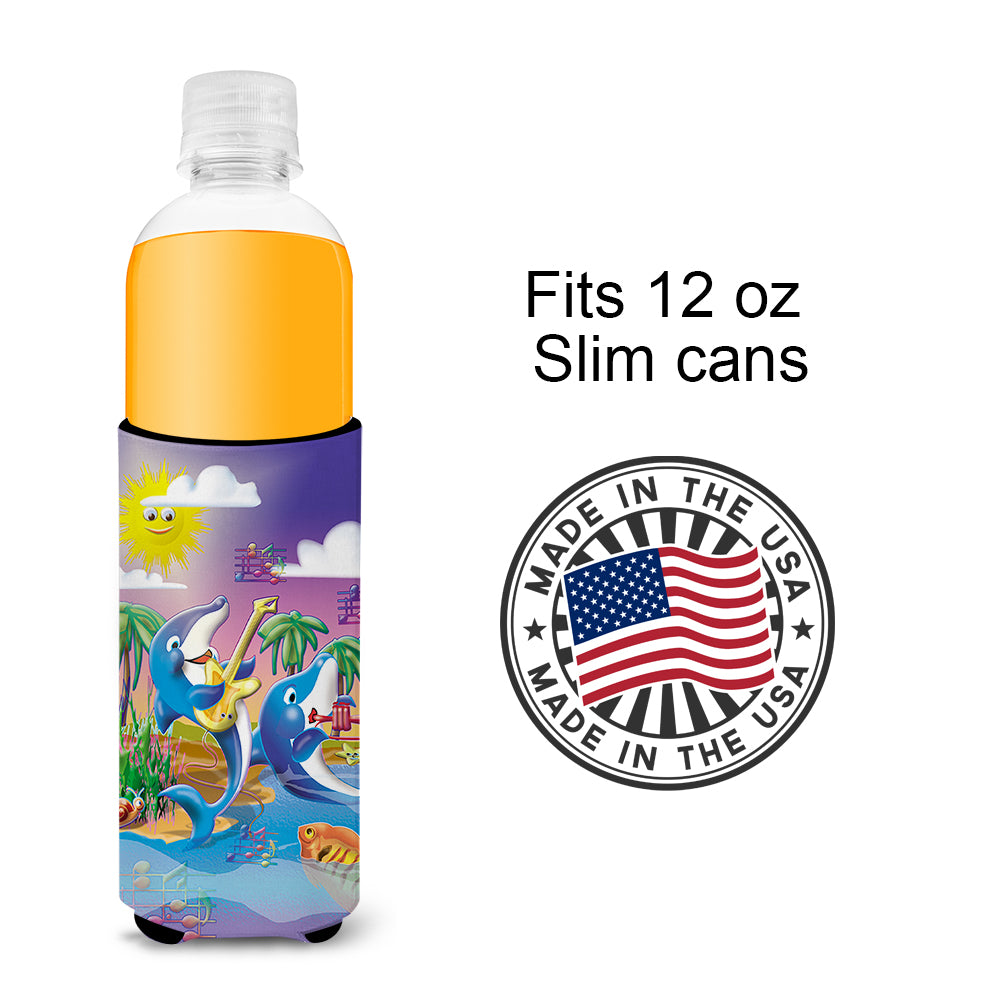 Dolphin's Playing Music  Ultra Beverage Insulators for slim cans APH2485MUK  the-store.com.