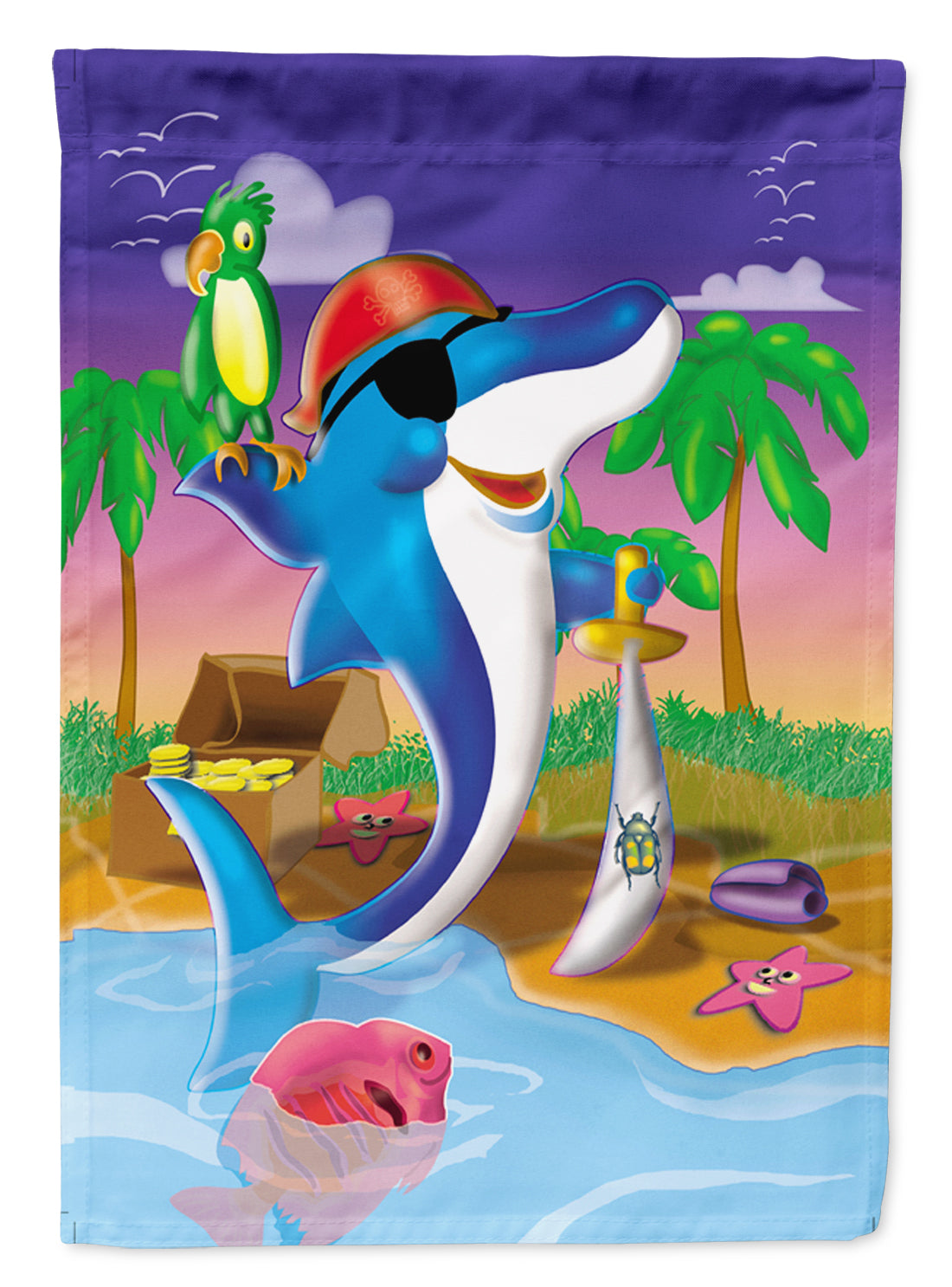 Dolphin Pirate Flag Canvas House Size APH2486CHF  the-store.com.