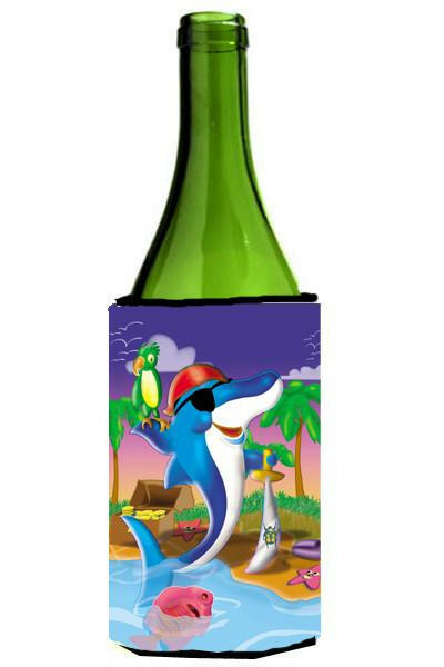 Dolphin Pirate Wine Bottle Beverage Insulator Hugger APH2486LITERK by Caroline&#39;s Treasures