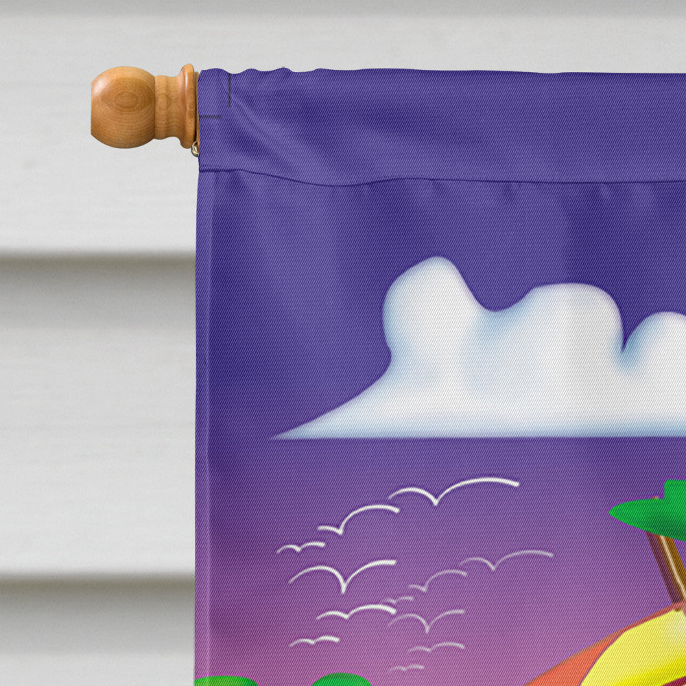 Dolphin Sunning on the Beach Flag Canvas House Size APH2488CHF  the-store.com.