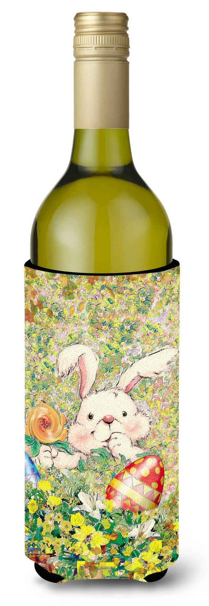 Easter Bunny and Eggs Wine Bottle Beverage Insulator Hugger APH2954LITERK by Caroline&#39;s Treasures