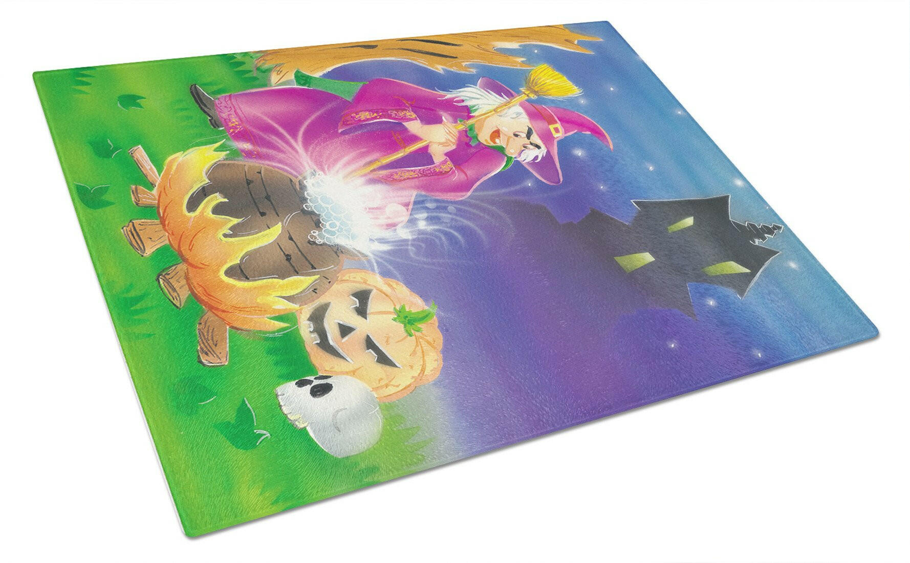 Witch and her Castle Glass Cutting Board Large APH2989LCB by Caroline's Treasures