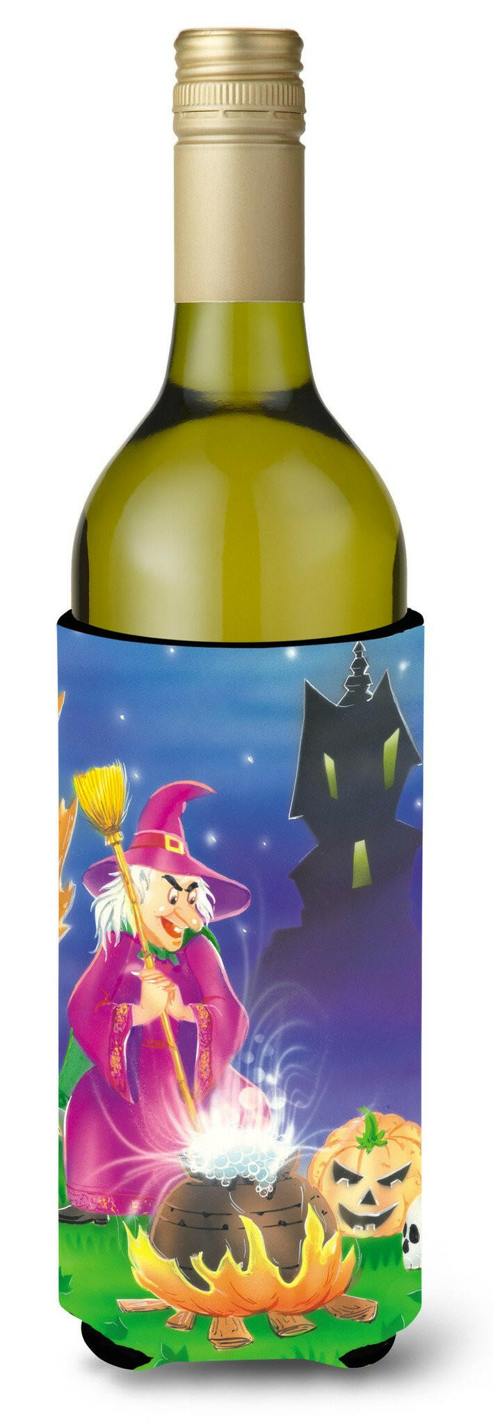 Witch and her Castle Wine Bottle Beverage Insulator Hugger APH2989LITERK by Caroline&#39;s Treasures