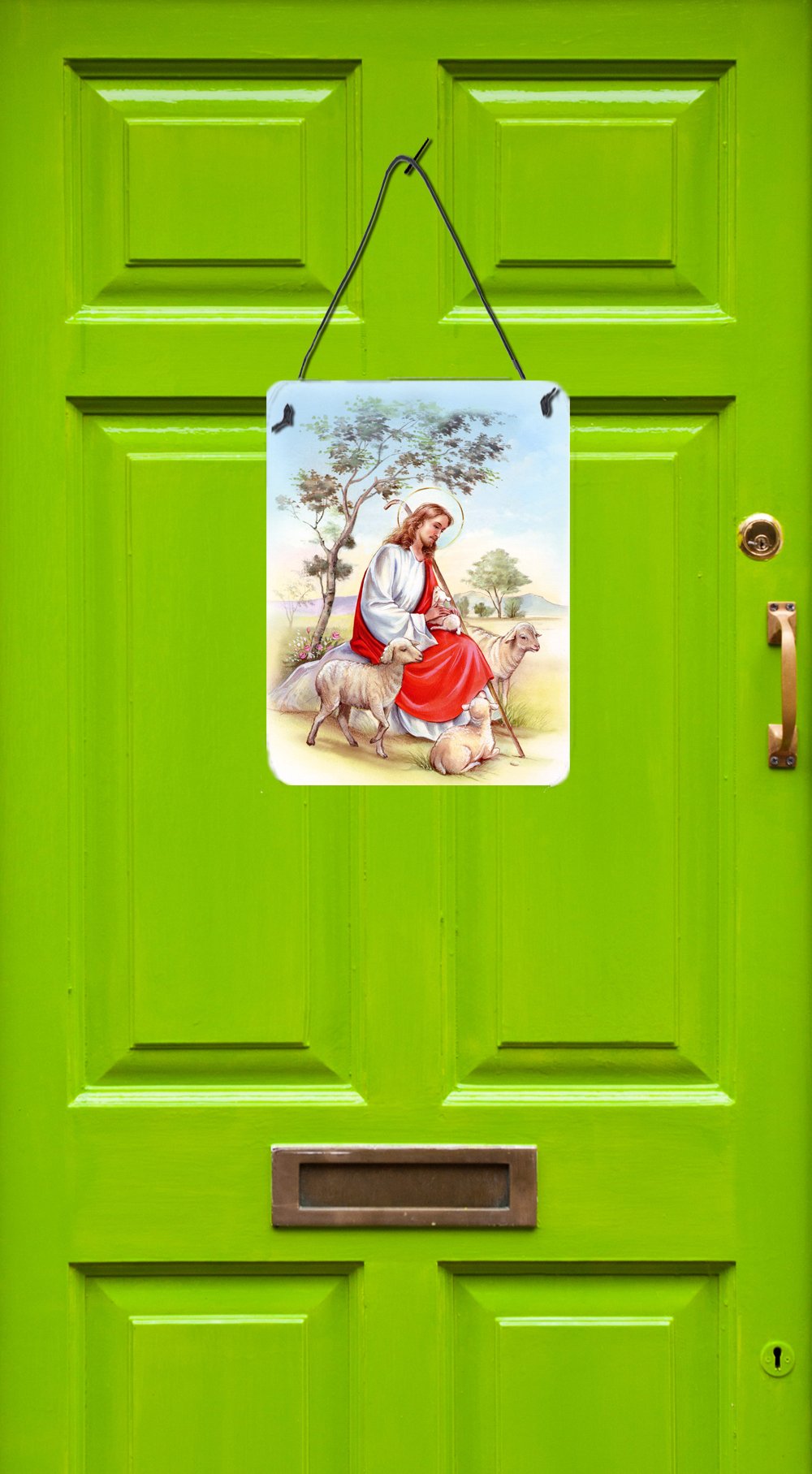 Jesus Holding Lamb Wall or Door Hanging Prints APH3421DS1216 by Caroline's Treasures