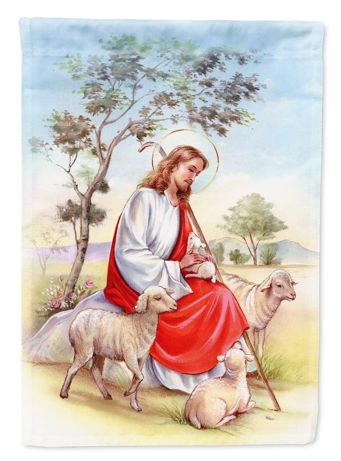 Jesus Holding Lamb Flag Garden Size APH3421GF
