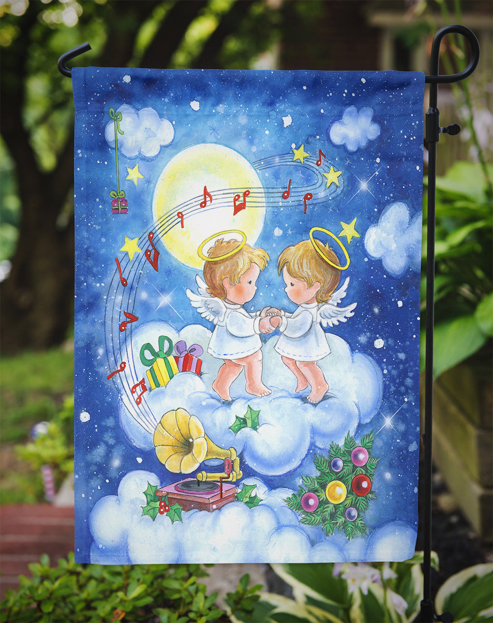 Angels Making Music Together Flag Garden Size APH3790GF.