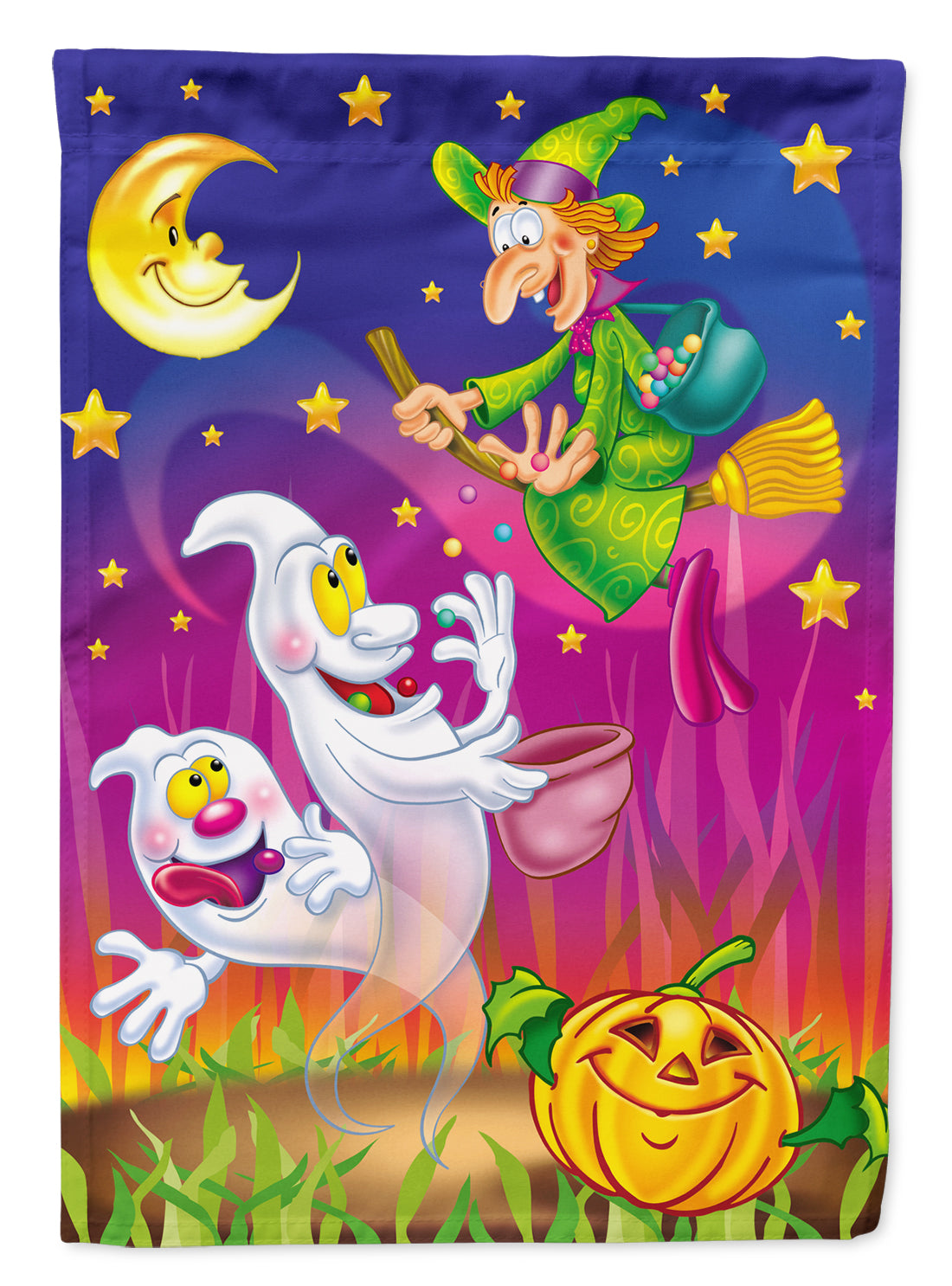 Witch and Ghosts Halloween Flag Garden Size APH3799GF.