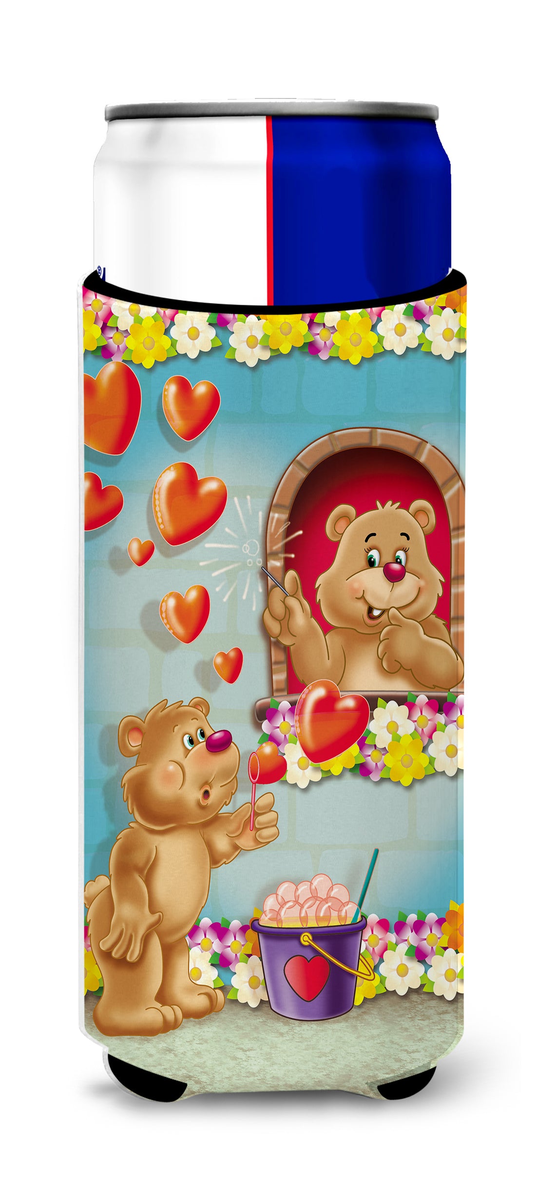 Teddy Bear Romeo and Juliet Love  Ultra Beverage Insulators for slim cans APH3815MUK  the-store.com.