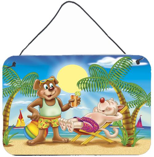 Bears Relaxing at the Beach Wall or Door Hanging Prints APH3817DS812 by Caroline&#39;s Treasures