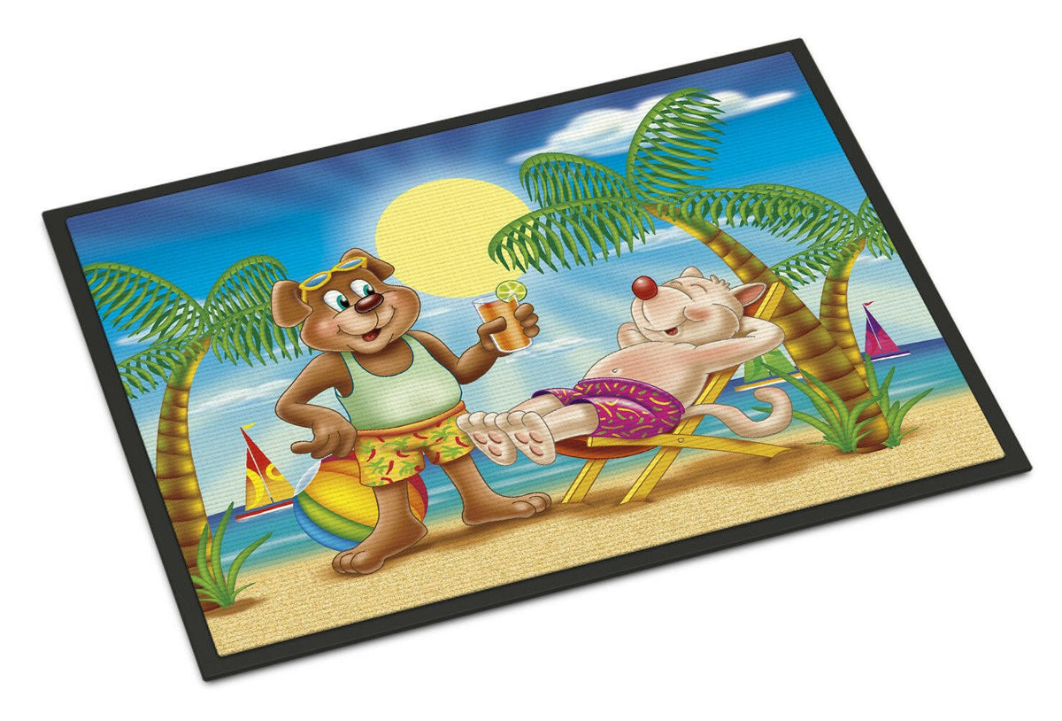 Bears Relaxing at the Beach Indoor or Outdoor Mat 24x36 APH3817JMAT - the-store.com