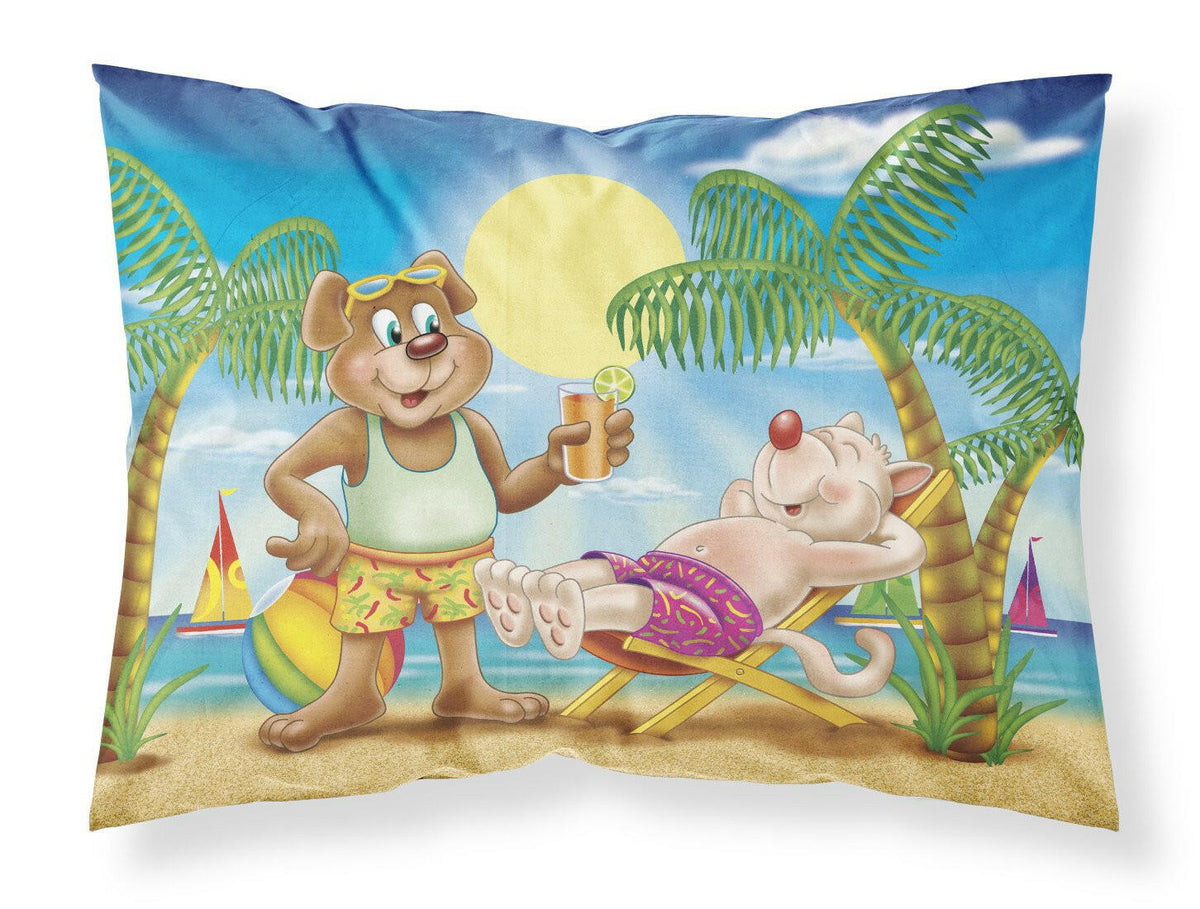 Bears Relaxing at the Beach Fabric Standard Pillowcase APH3817PILLOWCASE by Caroline&#39;s Treasures