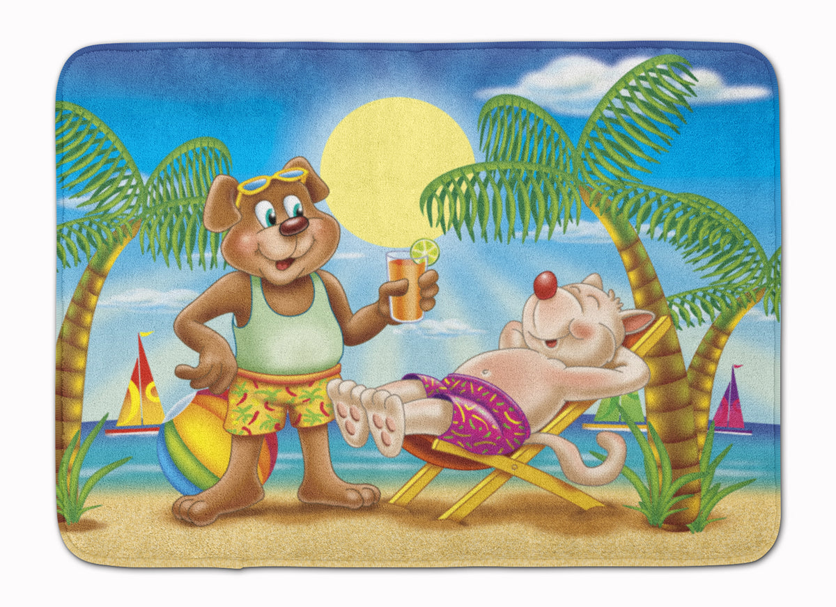Bears Relaxing at the Beach Machine Washable Memory Foam Mat APH3817RUG - the-store.com