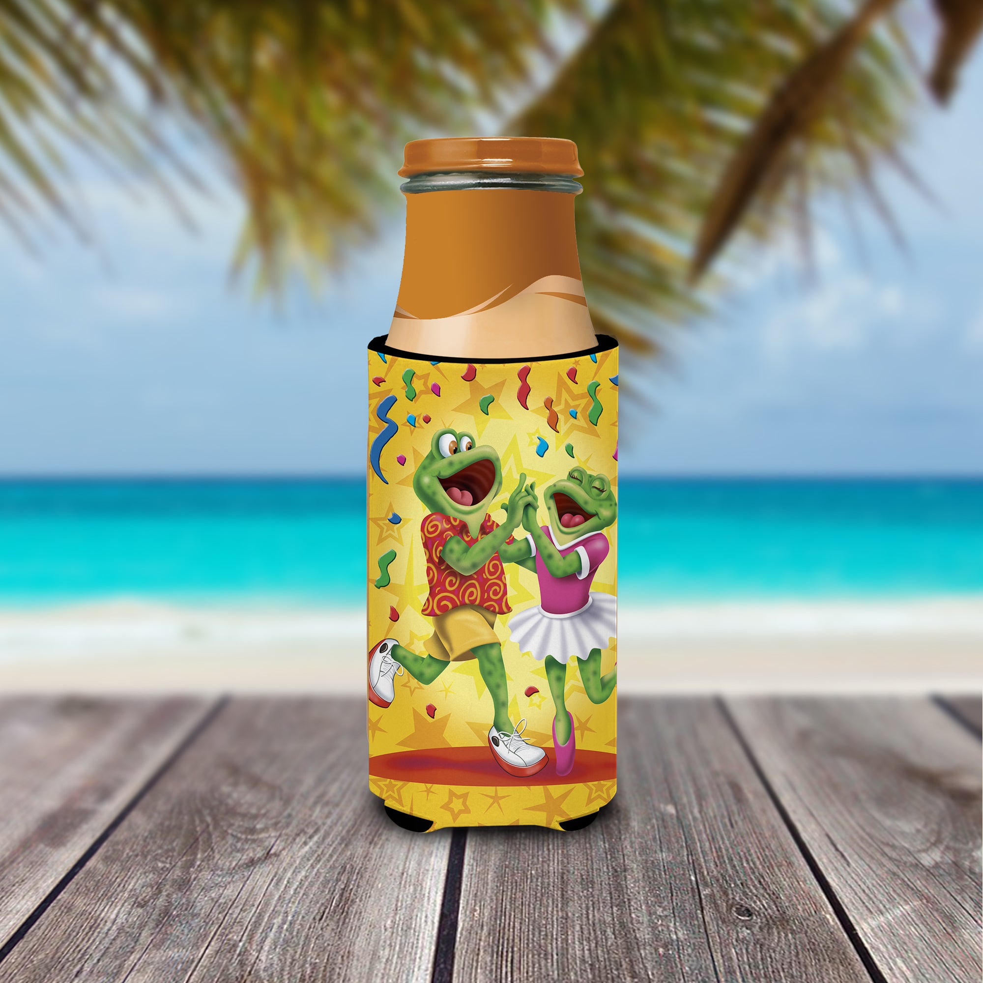 Frog Swing Dancing  Ultra Beverage Insulators for slim cans APH3874MUK  the-store.com.