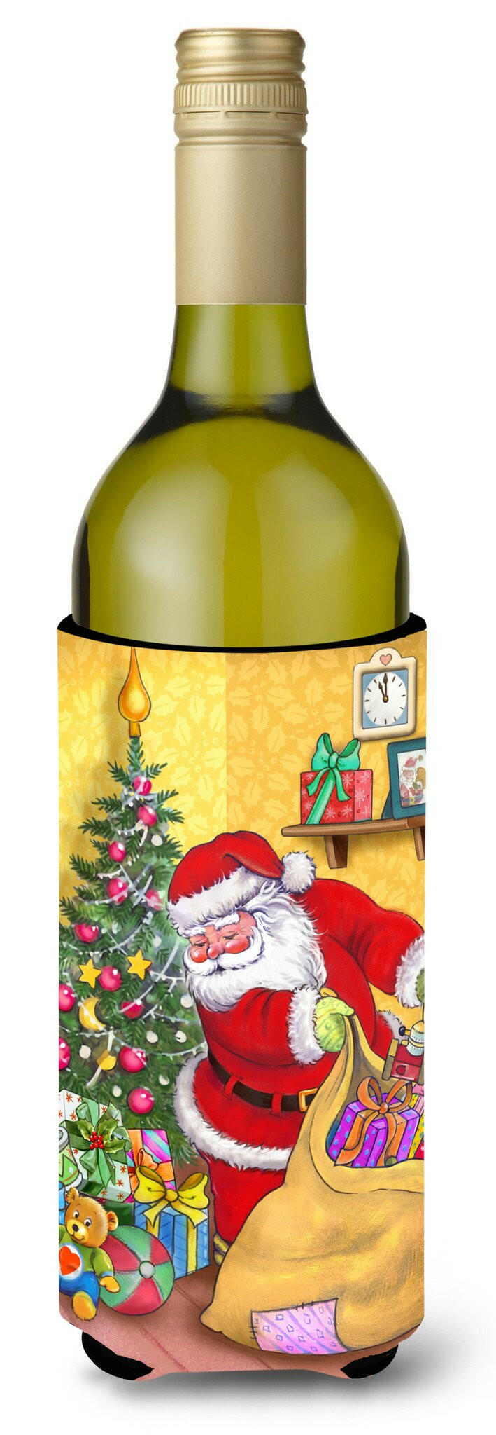 Christmas Santa and His Toys Wine Bottle Beverage Insulator Hugger APH3923LITERK by Caroline&#39;s Treasures