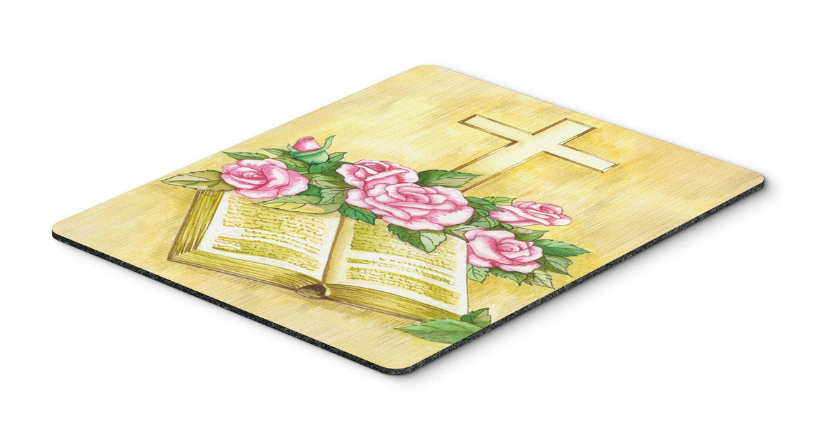 Easter Cross and Bible with Roses Mouse Pad, Hot Pad or Trivet APH4072MP by Caroline&#39;s Treasures