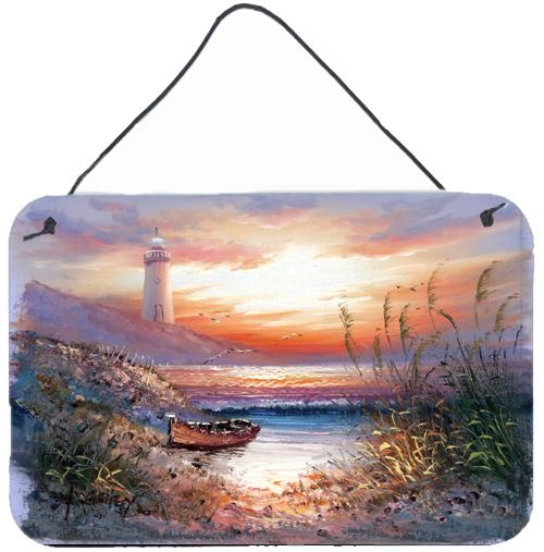 Lighthouse Scene with Boat Wall or Door Hanging Prints APH4130DS812 by Caroline&#39;s Treasures